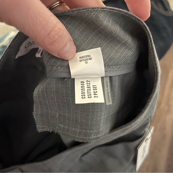 Calvin Klein Pants Women's 8 Gray Herringbone Pinstripe Career NWT - Picture 8 of 8